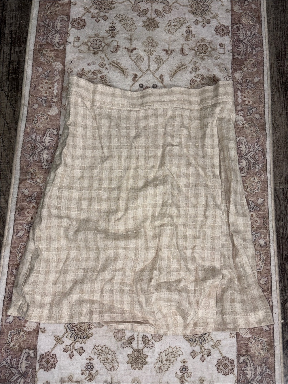 Max Studio Cream Checkered Skirt - Women’s size Small